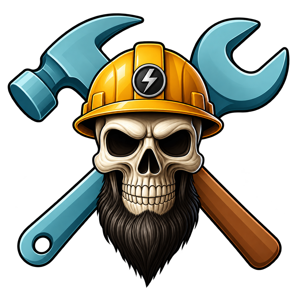 Bandits Construction skull and tools logo