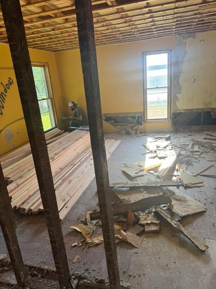 Interior remodeling with exposed framing