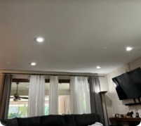 Recessed ceiling lighting in a living room